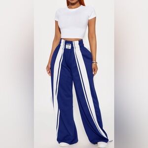 Fashion Nova Navy and White Striped Pants